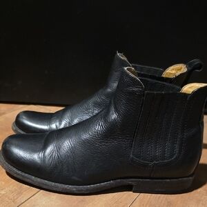 Frye Black Leather Ankle Boots